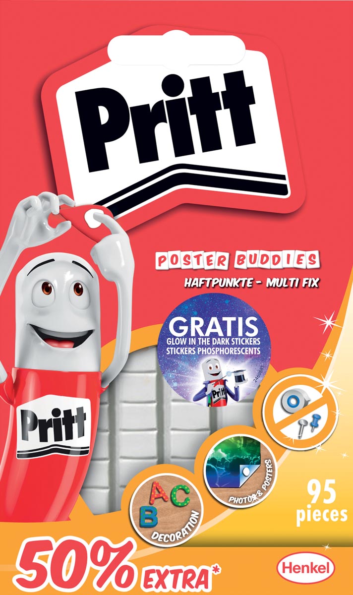 Evalueerbaar Ampère Ga door Pritt kneedlijm Poster Buddies, blister van 95 stuks met gratis stickers  (2325256)